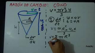 Razón de Cambio  Cálculo Diferencial  Ejemplos de Cono [upl. by Naimerej]