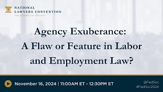 Agency Exuberance A Flaw or Feature in Labor and Employment Law 2024 NLC [upl. by Salisbury686]