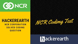 NCR Corporation Coding Test  Cocubes  Hackerearth [upl. by Jacobine]