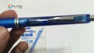 Pentel EnerGel Deluxe RTX Retractable Liquid Gel Pen Fine Line Needle Tip Blue Ink Box of 12 BLN [upl. by Lowenstern]