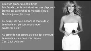 Le Miracle Céline Dion EasyREAD Lyrics [upl. by Yeknarf]