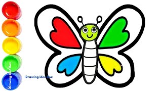 Drawing a Butterfly 🦋  Fun and Easy Art Tutorial for Kids  Butterfly Drawing Ideas Box [upl. by Dier]