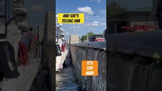 now those are called bch wings getitdone raftup boatlife locks canal quebec boat yacht [upl. by Mercola]