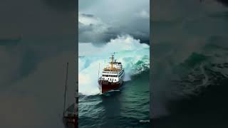 What Will Happen if the Wave Reaches This Ship scaryocean roughseas dangerouswaves [upl. by Crandall]