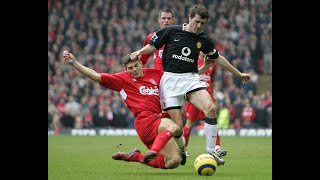 Roy Keane vs Gerrard  vs Liverpool  2003 Premier League  All Touches amp Actions [upl. by Cerys]