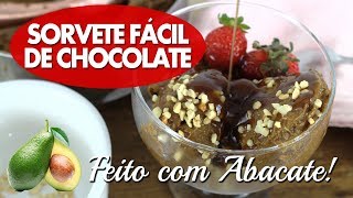 SURPREENDENTE Sorvete FÁCIL de chocolate feito de ABACATE  Sem açúcar e Vegano [upl. by Anewor]