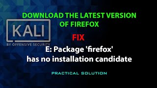 KALI FIX E Package firefox has no installation candidate [upl. by Inele344]