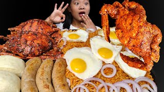 Eating Big Crab With Spicy Noodles Giant Sausage Mantou Buns amp Eggs Nepali Mukbang Eating Show [upl. by Konikow]