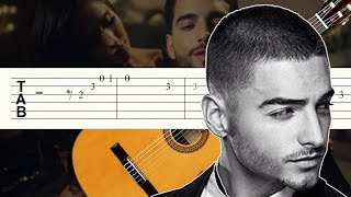 Felices Los 4  Maluma  Guitarra Tutorial  Tablatura [upl. by Attelrac]