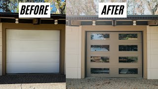 DIY Glass Garage Door Transformation [upl. by Annoyk]