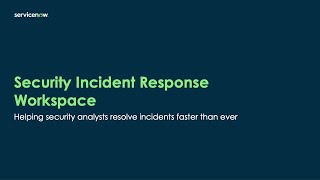 Security Incident Response Workspace Demo [upl. by Aidnyc]