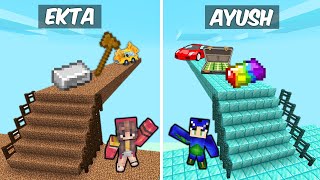 Ekta NOOB vs Ayush PRO Bridge Survival Battle MINECRAFT Hindi 😱 [upl. by Emery]