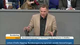 Bundeswehr Debatte über den Auslandseinsatz zur Vernichtung syrischer Chemiewaffen am 09042014 [upl. by Ecinom]