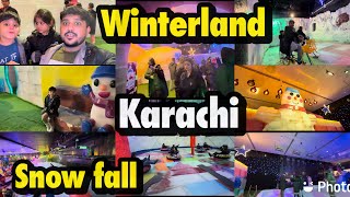 Winterland Karachi 😍 snow fall 😍 babar akbar vlog [upl. by Atinnor78]