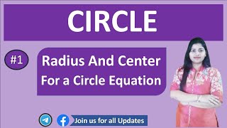 1 find Radius and center for a circle equation in standard form in hindi [upl. by Oruasi783]