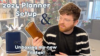 Luxury Planning with Filofax  2024 Planner Unboxing and Setup Navy Filofax Malden [upl. by Mcquillin]