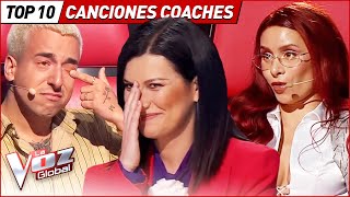 Famosos REACCIONAN a sus propias CANCIONES en La Voz [upl. by Refiffej]