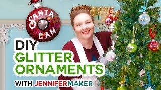 DIY Glitter Ornaments  Personalized on a Cricut [upl. by Adaminah]