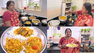 கத்திரிக்காய் முருங்கைக்காய் மாங்காய் சாம்பார்  Lunch Menu  Veg Lunch Combo Recipes in Tamil [upl. by Marlea]