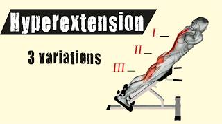 3 variations of the hyperextension exercise [upl. by Fokos]