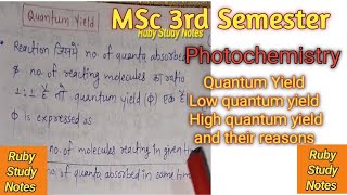 Quantum Yield • Quantum Efficiency • low and high Quantum Yield • Photochemistry • MSc • Bsc [upl. by Singh406]