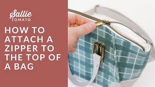 How to Attach a Zipper to the Top of a Bag [upl. by Emor301]