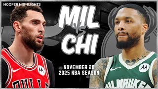 Milwaukee Bucks vs Chicago Bulls Full Game Highlights  Nov 20  2025 NBA Season [upl. by Arica]