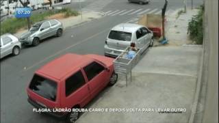 Ladrão rouba carro e volta para levar outro em Minas Gerais [upl. by Nylac]