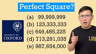 This is how University of Oxford asked a square number problem on its admission test [upl. by Brocklin]