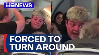 Jetstar flight forced to turnaround after passengers tirade  9 News Australia [upl. by Galliett449]