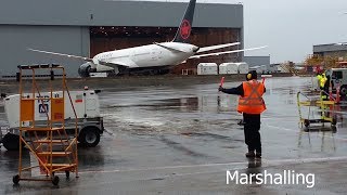 Gate Arrival Procedure Westjet Q400 Dash 8 Ramp Agent  HD [upl. by Ydissak334]