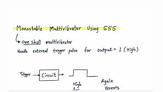 Monostable Multivibrator using 555 timer  English  555 timer as monostable multivibrator [upl. by Yekram786]