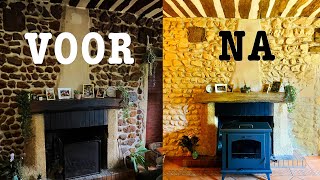 Transformatie huiskamer van onze Franse boerderij [upl. by Dnalerb]