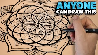 How to Draw an Easy Mandala  a Step by Step Tutorial  Anyone Can Make This Mandala Art [upl. by Tati189]