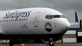 SunExpress Boeing 737800 Rainy Take off at Odense Airport FULL HD 1080p [upl. by Ailesor]