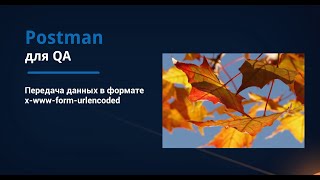 Postman для QA Передача данных в формате xwwwformurlencoded [upl. by Burgwell648]