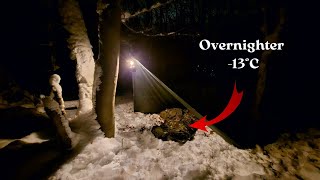 24H Winter Overnighter  Solo Adventure  Im Schnee bei 13°C  Bushcraft Österreich [upl. by Guenevere]