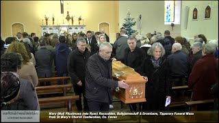 Mary Mai Fitzsimons née Ryan Rassudden Ballyjamesduff amp Drombane Tipperary Funeral Mass [upl. by Isaacs]