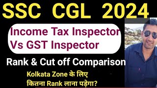 SSC CGL 2024 Mains Income Tax Inspector Vs GST Inspector Rank amp cut off  Kolkata Zone [upl. by Sikorski]