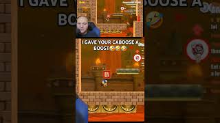 I GAVE YOUR CABOOSE A BOOST🤣🤣🤣funnyshorts youtubeshorts supermariomaker2 nintendo gaming [upl. by Bertila243]