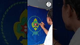 Nepal Scout logo on flag scout nepal logo art [upl. by Furlong]