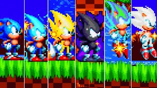 EVOLUTION OF SONIC FORMS IN SONIC MANIA DARKSUPERHYPERLIGHTING AND MORE [upl. by Horatia]