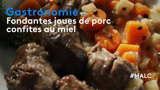 Gastronomie  Fondantes joues de porc confites au miel [upl. by Murray]