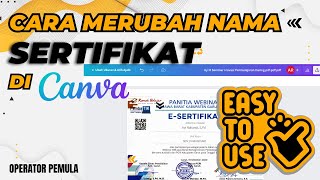 CARA UBAH NAMA SERTIFIKAT DI CANVA  CARA EDIT PDF DI CANVA [upl. by Annil]