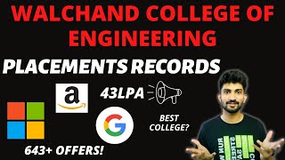 Walchand College of Engineering Sangli Placement RecordsBest College for PLACEMENTS in Maharashtra🔥 [upl. by Nylsirhc851]