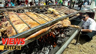 Roasting A Whole Lamb At The Nomadic BBQ Festival  Mongolian Street Food  Views [upl. by Aneloj589]