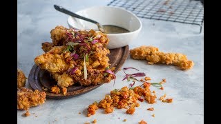 Atchar Crumbed Pork Neck Steak Strips with Sweet Soya Mayonnaise [upl. by Giorgio]