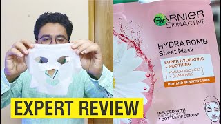 Garnier HYDRA BOMB Sheet Mask Review  Mazedaar [upl. by Tterej362]