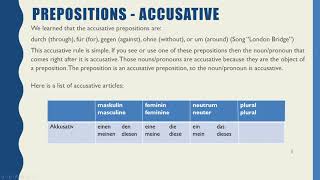 German Accusative Prepositions [upl. by Adnawed]