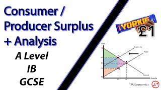 ConsumerProducer Surplus  Analysis  A Level IB and GCSE Economics [upl. by Asseral]